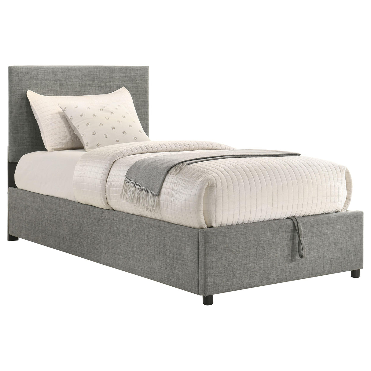 Reeves Grey Upholstered Twin Lift-Top Storage Platform Bed from Coaster - Luna Furniture