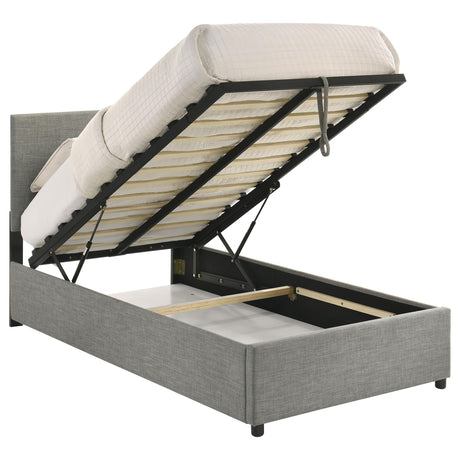 Reeves Gray Upholstered Lift-Top Storage Twin Platform Bed from Coaster - Luna Furniture