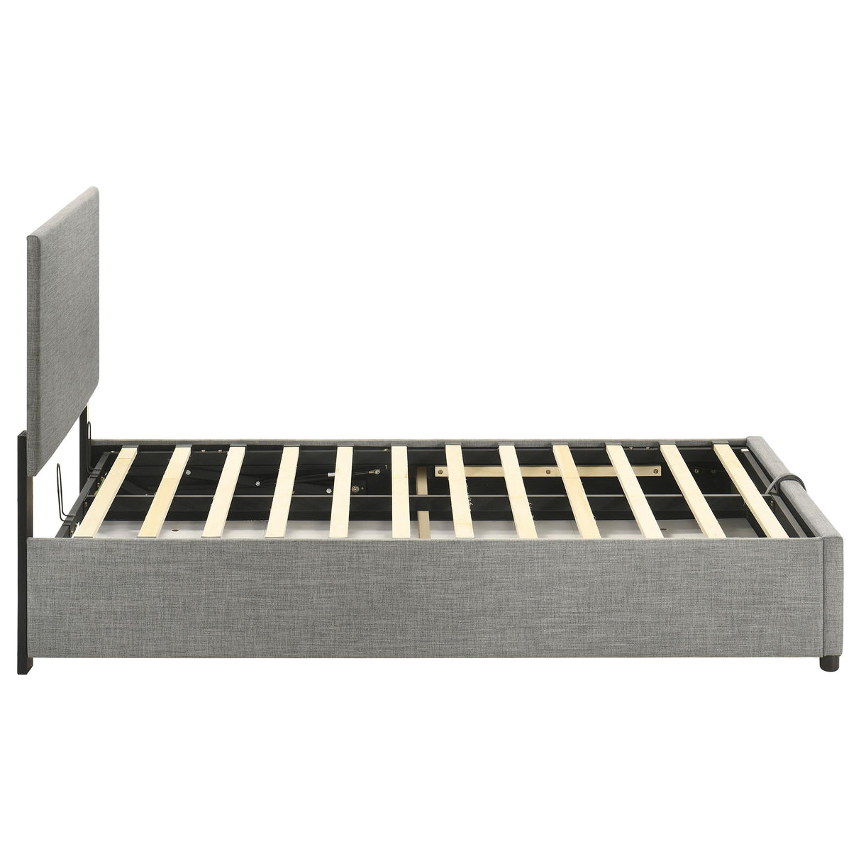 Reeves Grey Upholstered Twin Lift-Top Storage Platform Bed from Coaster - Luna Furniture