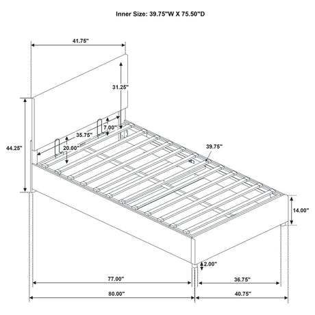 Reeves Gray Upholstered Lift-Top Storage Twin Platform Bed from Coaster - Luna Furniture