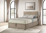 Reeves Tan Upholstered Full Lift-Top Storage Platform Bed from Coaster - Luna Furniture