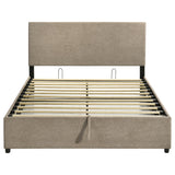 Reeves Tan Upholstered Eastern King Lift-Top Storage Platform Bed from Coaster - Luna Furniture
