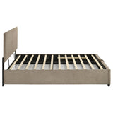 Reeves Tan Upholstered Eastern King Lift-Top Storage Platform Bed from Coaster - Luna Furniture