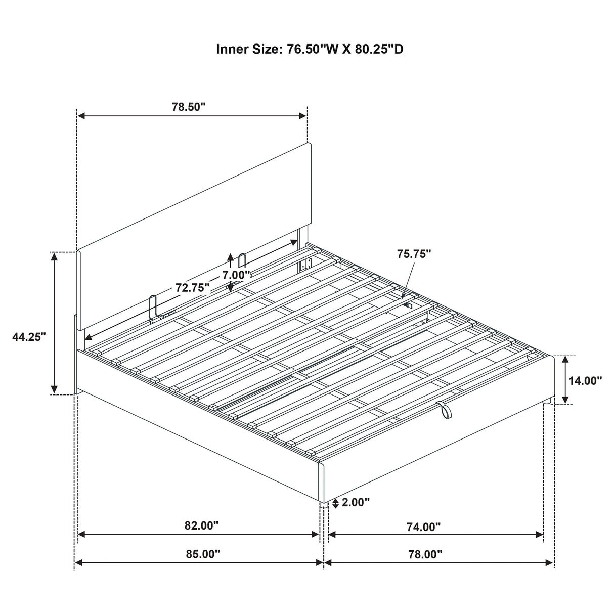 Reeves Tan Upholstered Lift-Top Storage Eastern King Platform Bed from Coaster - Luna Furniture