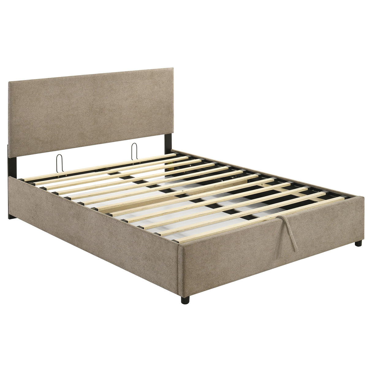 Reeves Tan Upholstered Queen Lift-Top Storage Platform Bed from Coaster - Luna Furniture