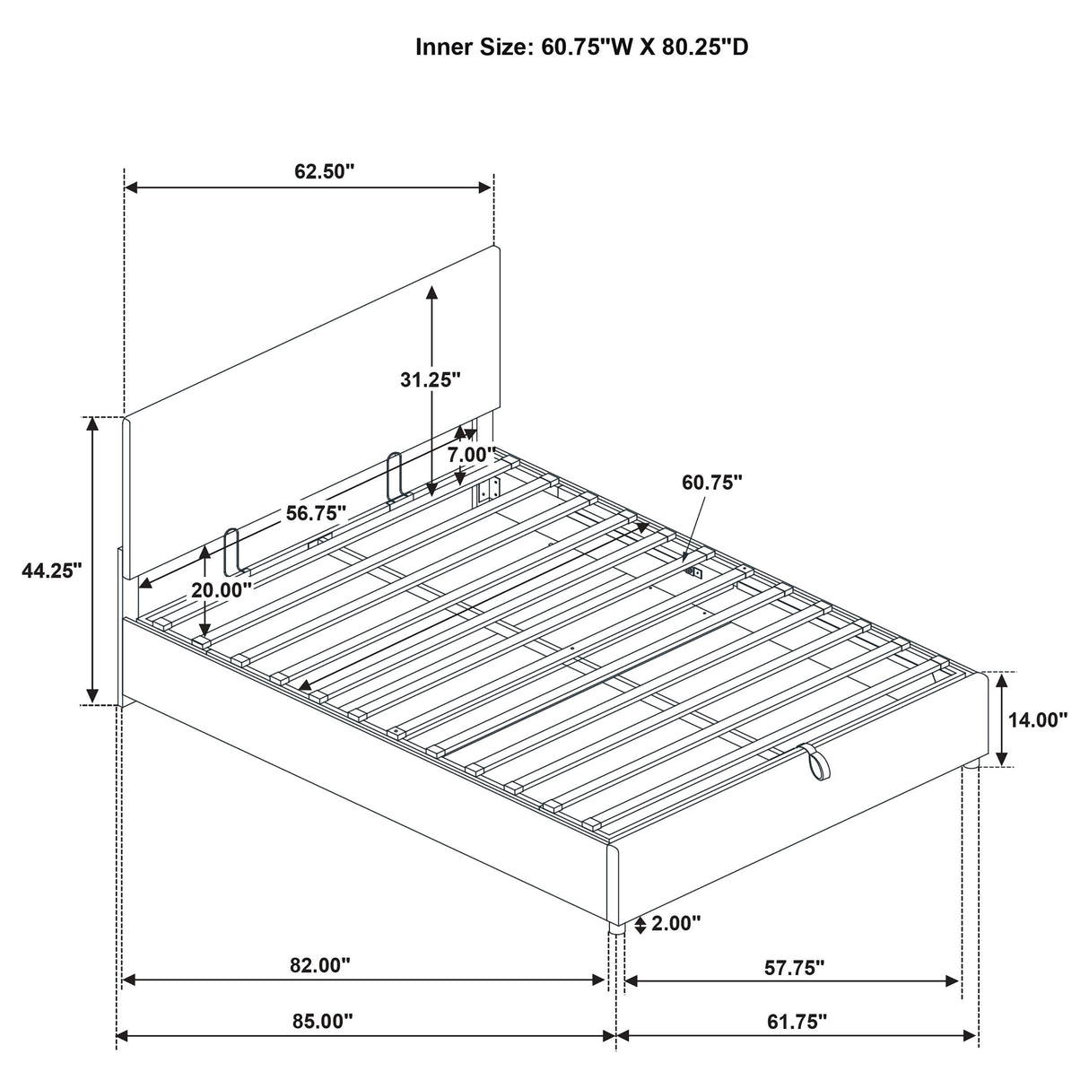 Reeves Tan Upholstered Lift-Top Storage Queen Platform Bed from Coaster - Luna Furniture