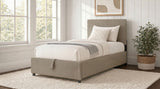 Reeves Tan Upholstered Twin Lift-Top Storage Platform Bed from Coaster - Luna Furniture