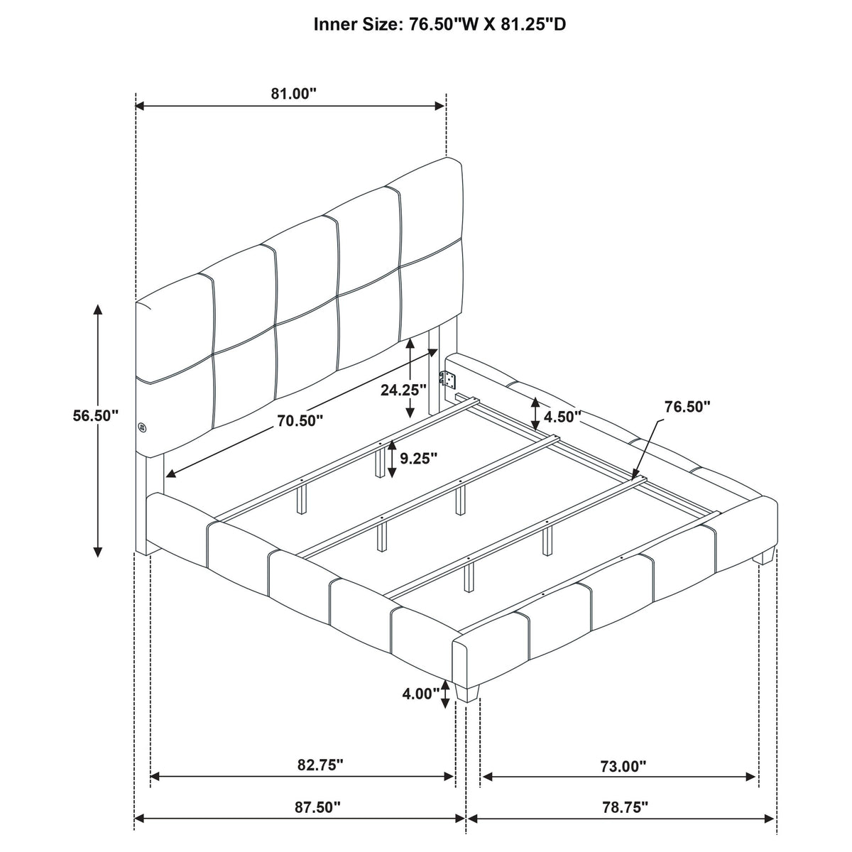 Farrell Brown Leatherette Upholstered Eastern King Panel Bed from Coaster - Luna Furniture