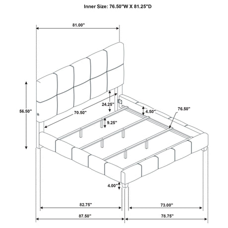 Farrell Brown Leatherette Upholstered Eastern King Panel Bed from Coaster - Luna Furniture