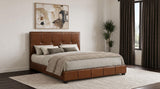 Farrell Brown Leatherette California King Panel Bed from Coaster - Luna Furniture