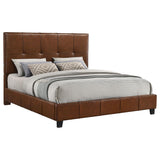 Farrell Brown California King Leatherette Panel Bed from Coaster - Luna Furniture