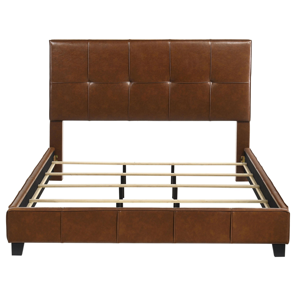 Farrell Brown California King Leatherette Panel Bed from Coaster - Luna Furniture