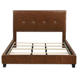 Farrell Brown California King Leatherette Panel Bed from Coaster - Luna Furniture