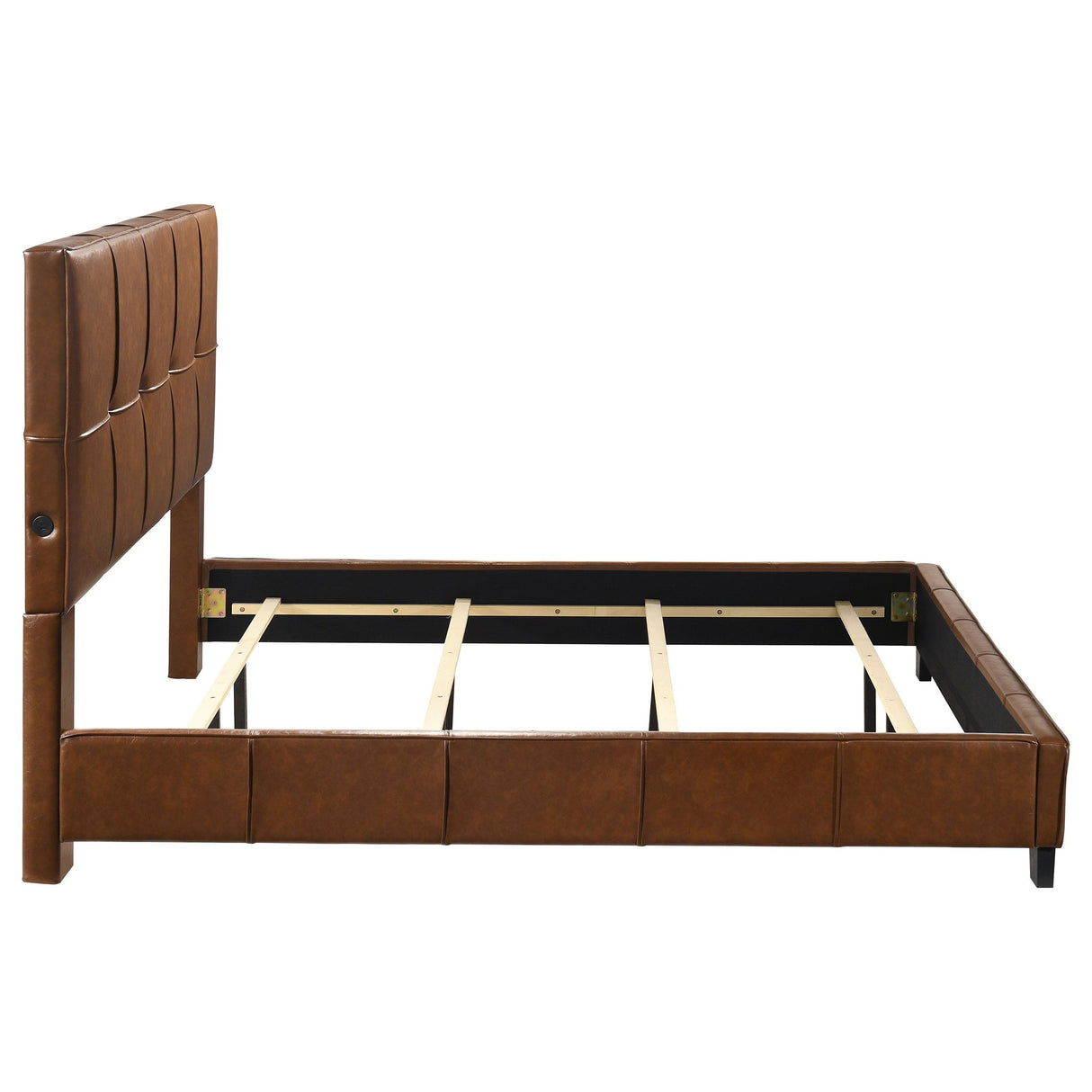 Farrell Brown California King Leatherette Panel Bed from Coaster - Luna Furniture