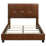 Farrell Brown Queen Leatherette Upholstered Panel Bed from Coaster - Luna Furniture