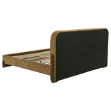 Baldacci Walnut / Curry Upholstered Eastern King Platform Bed from Coaster - Luna Furniture