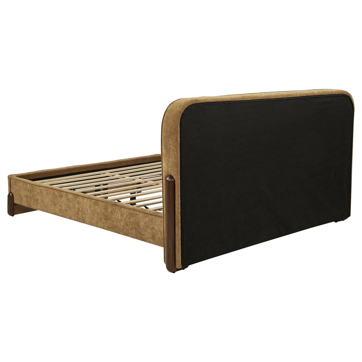 Baldacci Walnut / Curry Upholstered California King Platform Bed from Coaster - Luna Furniture