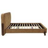 Baldacci Walnut / Curry Upholstered California King Platform Bed from Coaster - Luna Furniture