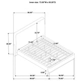 Baldacci Walnut / Curry Upholstered California King Platform Bed from Coaster - Luna Furniture