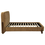 Baldacci Walnut / Curry Upholstered Queen Platform Bed from Coaster - Luna Furniture