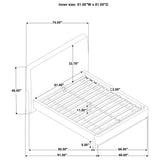 Baldacci Walnut / Curry Upholstered Queen Platform Bed from Coaster - Luna Furniture