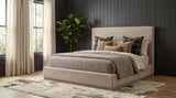 Knox Khaki Fabric Upholstered Eastern King Platform Bed from Coaster - Luna Furniture