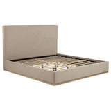Knox Khaki Eastern King Fabric Upholstered Platform Bed from Coaster - Luna Furniture