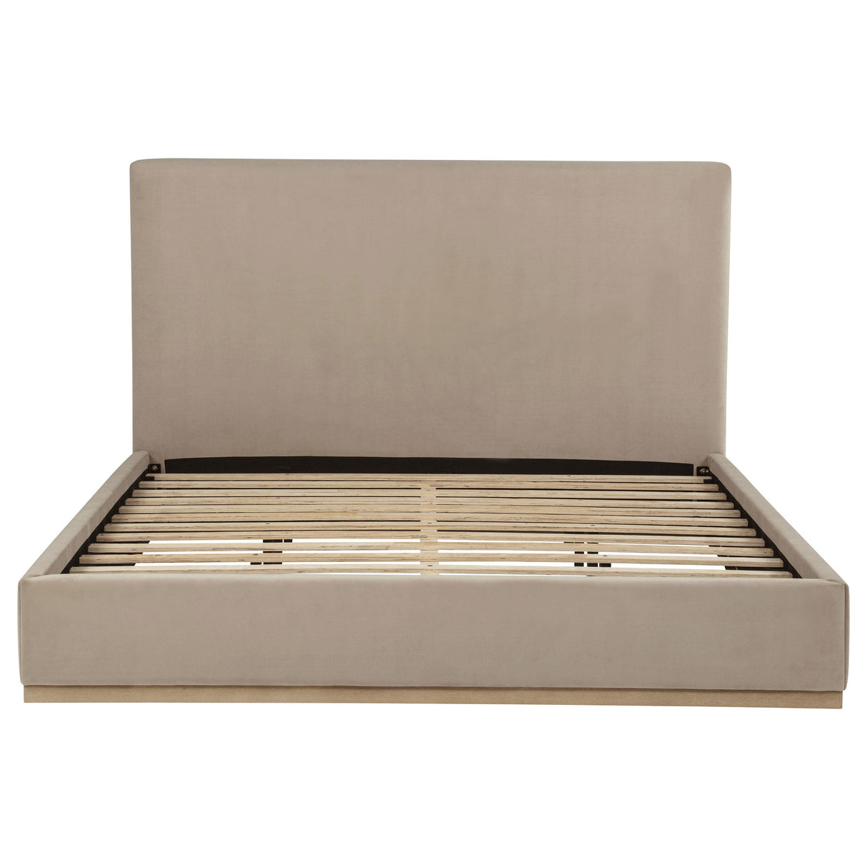 Knox Khaki Eastern King Fabric Upholstered Platform Bed from Coaster - Luna Furniture