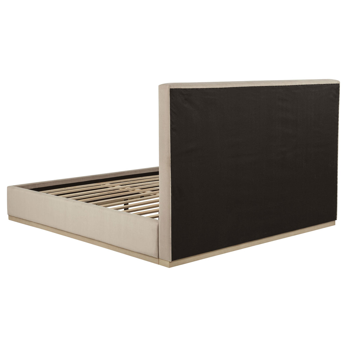 Knox Khaki Eastern King Fabric Upholstered Platform Bed from Coaster - Luna Furniture