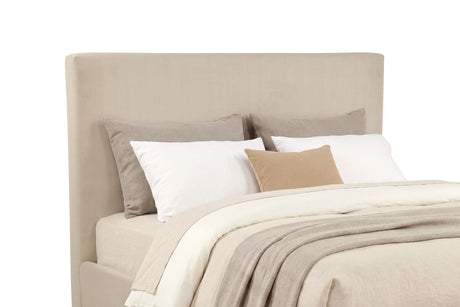 Knox Khaki Fabric Upholstered Eastern King Platform Bed from Coaster - Luna Furniture