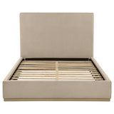 Knox Khaki Queen Fabric Upholstered Platform Bed from Coaster - Luna Furniture
