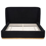 Blaire Black Upholstered Eastern King Wingback Platform Bed from Coaster - Luna Furniture
