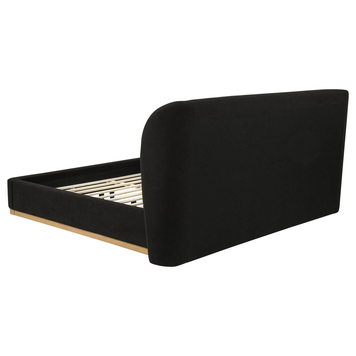 Blaire Black Upholstered Eastern King Wingback Platform Bed from Coaster - Luna Furniture