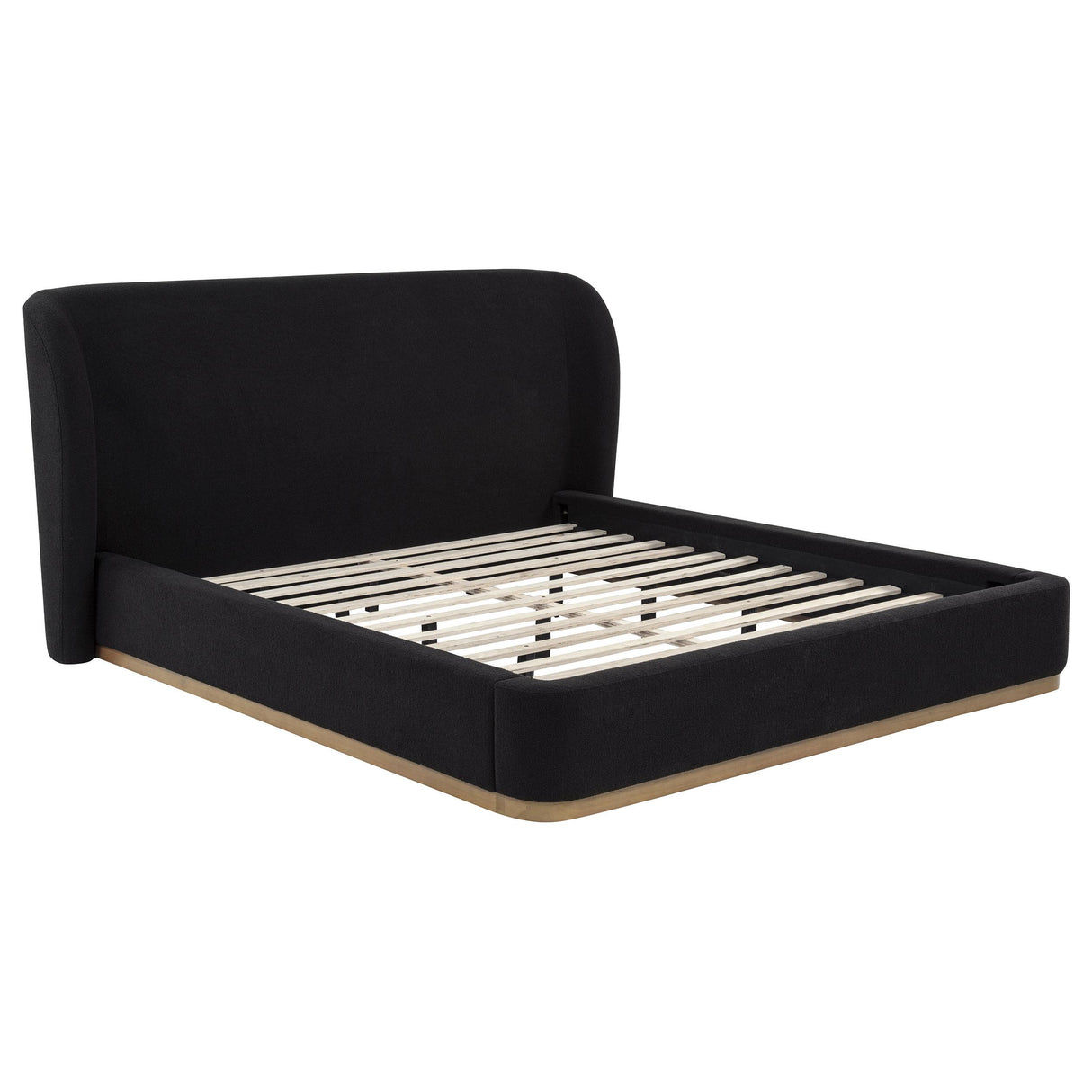 Blaire Black Upholstered California King Wingback Platform Bed from Coaster - Luna Furniture