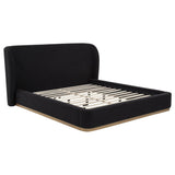 Blaire Black Upholstered California King Wingback Platform Bed from Coaster - Luna Furniture