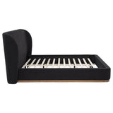 Blaire Black Upholstered California King Wingback Platform Bed from Coaster - Luna Furniture