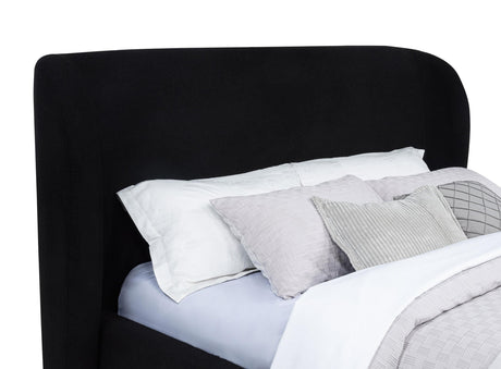 Blaire Black Upholstered California King Wingback Platform Bed from Coaster - Luna Furniture