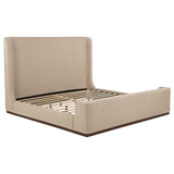 Nala Tan Eastern King Fabric Upholstered Platform Bed from Coaster - Luna Furniture