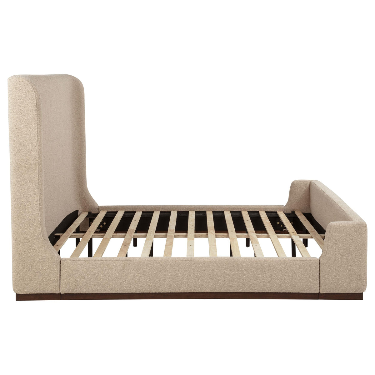 Nala Tan Eastern King Fabric Upholstered Platform Bed from Coaster - Luna Furniture