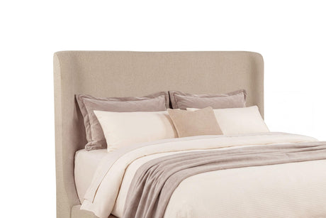 Nala Tan Eastern King Fabric Upholstered Platform Bed from Coaster - Luna Furniture
