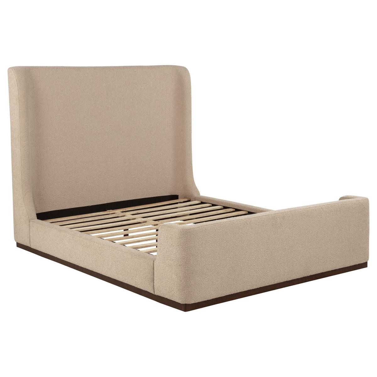 Nala Tan Queen Fabric Upholstered Platform Bed from Coaster - Luna Furniture