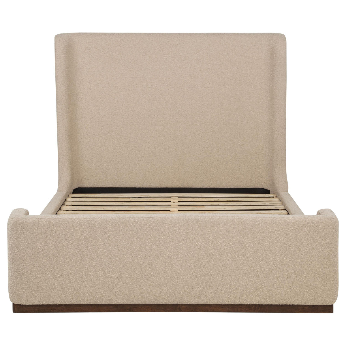 Nala Tan Queen Fabric Upholstered Platform Bed from Coaster - Luna Furniture