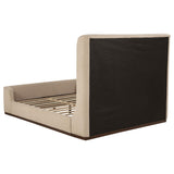 Nala Tan Queen Fabric Upholstered Platform Bed from Coaster - Luna Furniture