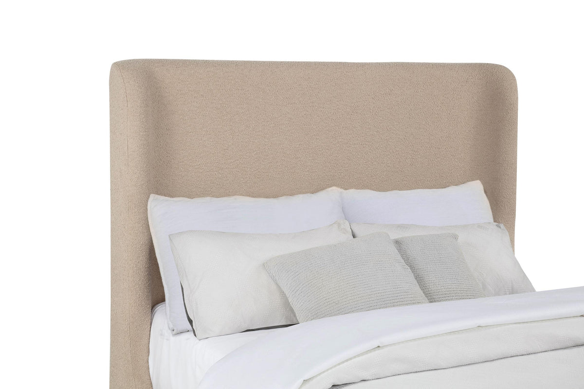 Nala Tan Queen Fabric Upholstered Platform Bed from Coaster - Luna Furniture