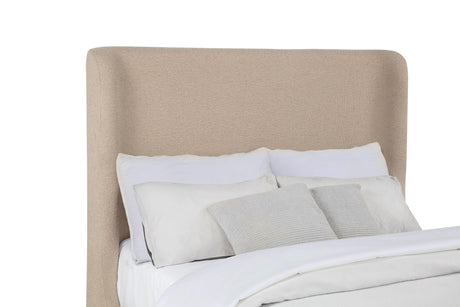 Nala Tan Queen Fabric Upholstered Platform Bed from Coaster - Luna Furniture