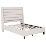 Leslie Beige Full Tufted Wingback Platform Bed from Coaster - Luna Furniture