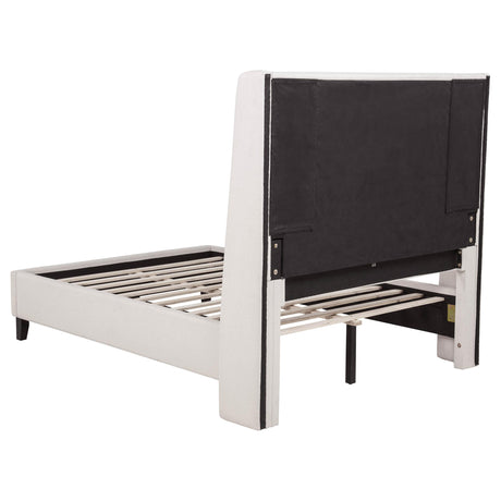 Leslie Beige Full Tufted Wingback Platform Bed from Coaster - Luna Furniture