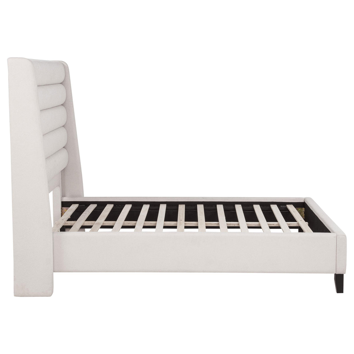Leslie Beige Full Tufted Wingback Platform Bed from Coaster - Luna Furniture