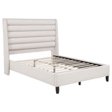 Leslie Beige Queen Tufted Wingback Platform Bed from Coaster - Luna Furniture