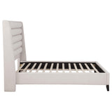 Leslie Beige Queen Tufted Wingback Platform Bed from Coaster - Luna Furniture